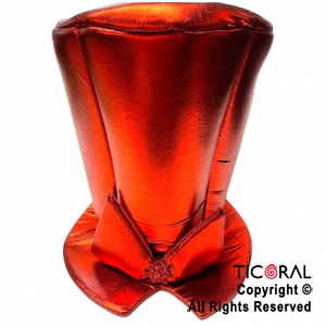 SOMBRERO GALERON METAL LISO CON MOO ROJO x 1